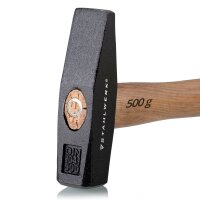 STAHLWERK 3 x High-quality hammer/locksmiths hammer 500g with robust forged steel head. Well-balanced weight, ergonomic handle made of heavy-duty, break-resistant and durable hickory wood
