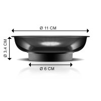 STAHLWERK Magnetic tray 4 inch made of plastic with strong magnetic base for storing screws, tools and small parts with rubberized base, set of 8. Versatile use, for example in workshops, in the DIY
