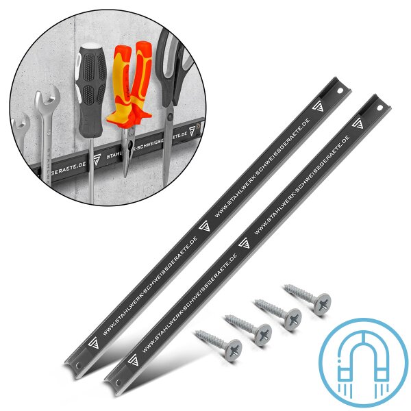 STAHLWERK 2 x barra magnetica MWZ-18 ST Barra portautensili magnetica da 18" 45 cm