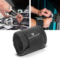 STAHLWERK magnetische armband set van 2 voor doe-het-zelvers en vakmensen | Magnetische armband met klittenband voor bevestiging aan pols of riem voor schroeven, spijkers, bits en kleine magnetische onderdelen