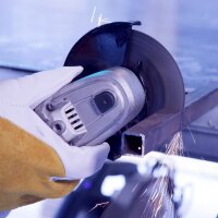 Úhlová bruska STAHLWERK WS-1600 ST se sadou 25 řezných kotoučů SW Pro CUT 125 mm, řezací pila, řezací bruska s příkonem 1600 W a 3000 - 8500 ot.