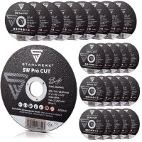 Úhlová bruska STAHLWERK WS-1600 ST se sadou 25 řezných kotoučů SW Pro CUT 125 mm, řezací pila, řezací bruska s příkonem 1600 W a 3000 - 8500 ot.