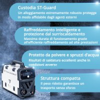 STAHLWERK FLUX 140 ST set di avviamento TIG digitale con 140 A, avanzamento filo sinergico, TIG a sollevamento e funzione ARC/MMA per saldatura senza gas di protezione