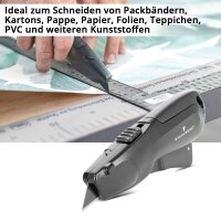 STAHLWERK cuchillo de corte UCM-19 ST juego de 3 incl. 10 cuchillas de cambio rápido | cuchillo de seguridad con retracción automática de la cuchilla y bloqueo de seguridad | cuchillo para alfombras | cuchillo para paquetes | cuchillo para cartón | cutter