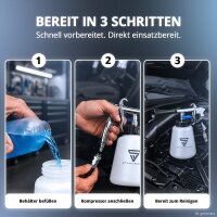 STAHLWERK RP-90 ST compressed air cleaning gun with accessory set | Compressed air cleaner with whirl effect | Interior cleaner | Wash gun | Car blow-out gun for cleaning dirty surfaces