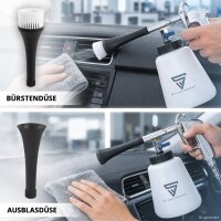 STAHLWERK RP-90 ST compressed air cleaning gun with accessory set | Compressed air cleaner with whirl effect | Interior cleaner | Wash gun | Car blow-out gun for cleaning dirty surfaces