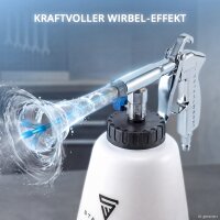 STAHLWERK RP-90 ST compressed air cleaning gun with accessory set | Compressed air cleaner with whirl effect | Interior cleaner | Wash gun | Car blow-out gun for cleaning dirty surfaces