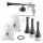 STAHLWERK RP-90 ST compressed air cleaning gun with accessory set | Compressed air cleaner with whirl effect | Interior cleaner | Wash gun | Car blow-out gun for cleaning dirty surfaces