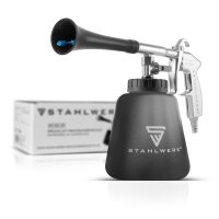 STAHLWERK RP-90 ST persluchtpistool met toebehorenset | Persluchtreiniger met tornado-effect | Interieurreiniger | Waspistool | Auto uitblaaspistool voor het reinigen van vuile oppervlakken