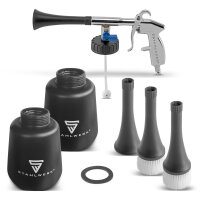 STAHLWERK RP-90 ST compressed air cleaning gun with accessory set | Compressed air cleaner with whirl effect | Interior cleaner | Wash gun | Car blow-out gun for cleaning dirty surfaces