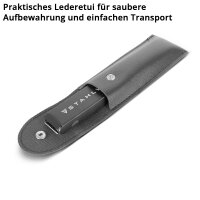 STAHLWERK Nettoyeur de buses limes en acier inoxydable 13 en 1 Nettoyeur de buses de soudage dans un étui pratique, buses MIG MAG, buses de soudage autogène, fers à souder pistolets à colle chaude,