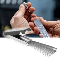 STAHLWERK Nettoyeur de buses limes en acier inoxydable 13 en 1 Nettoyeur de buses de soudage dans un étui pratique, buses MIG MAG, buses de soudage autogène, fers à souder pistolets à colle chaude,