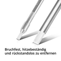 STAHLWERK Set med 12 st svetskritor, krithållare platt och rund av aluminium, täljstenspennor för påfyllning med 10 st täljstenskritor för märkning på stål, rostfritt stål, aluminium