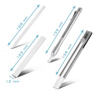 STAHLWERK Set med 12 st svetskritor, krithållare platt och rund av aluminium, täljstenspennor för påfyllning med 10 st täljstenskritor för märkning på stål, rostfritt stål, aluminium