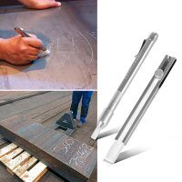 STAHLWERK Set med 12 st svetskritor, krithållare platt och rund av aluminium, täljstenspennor för påfyllning med 10 st täljstenskritor för märkning på stål, rostfritt stål, aluminium