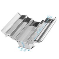 STAHLWERK Ruostumattomasta teräksestä valmistettu työkalulaatikko | metallinen työkalulaatikko, ulosvedettävät sivut | laadukas työkalulaatikko tyhjänä, 5 lokeroa | tilaa säästävä työkalujen