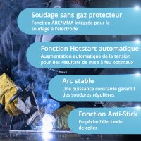STAHLWERK Poste &agrave; souder sous protection gazeuse AC/DC TIG 200 Puls Pro Touch | Inverseur IGBT 200 amp&egrave;res | Fonction ARC/MMA | M&eacute;moire des t&acirc;ches | Fonction pulse et spot convient pour laluminium et