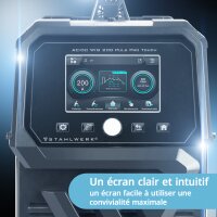 STAHLWERK Poste &agrave; souder sous protection gazeuse AC/DC TIG 200 Puls Pro Touch | Inverseur IGBT 200 amp&egrave;res | Fonction ARC/MMA | M&eacute;moire des t&acirc;ches | Fonction pulse et spot convient pour laluminium et