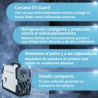 STAHLWERK soldadora de arco protegido AC/DC TIG 200 Puls Pro Touch totalmente equipada | inversor IGBT con 200 amperios | funci&oacute;n ARC/MMA | memoria de trabajos | funci&oacute;n de pulsos y puntos adecuada para aluminio y chapas finas