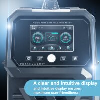 STAHLWERK skjoldbuesvejser AC/DC TIG 200 Puls Pro Touch fuldt udstyret | IGBT-inverter med 200 ampere | ARC/MMA-funktion | jobhukommelse | puls- og spotfunktion egnet til aluminium og tynde metalplader