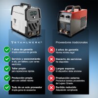 STAHLWERK soldadora de arco protegido AC/DC TIG 200 Puls Pro Touch totalmente equipada | inversor IGBT con 200 amperios | funci&oacute;n ARC/MMA | memoria de trabajos | funci&oacute;n de pulsos y puntos adecuada para aluminio y chapas finas