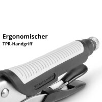 STAHLWERK Gribetangssæt med 6 dele, justerbart spændeområde | gribetang med lang kæbe 165/241 mm | gribetang med buede kæber 127/178/254 mm | C-klemme 152 mm | ergonomiske TPR-håndtag | sammenrullelig