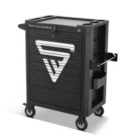 STAHLWERK työpajavaunu FALCON | Lukittava XL-työkaluvaunu | Ammattikäyttöön tarkoitettu kokoonpanovaunu, jossa on 7 laatikkoa ja kumipäällysteiset pitkäikäiset pyörät | Työkaluvaunu teollisuuteen, kauppaan, työpajoihin ja tee-se-itse-tekemiseen.