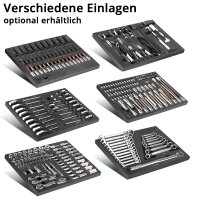 STAHLWERK työpajavaunu FALCON | Lukittava XL-työkaluvaunu | Ammattikäyttöön tarkoitettu kokoonpanovaunu, jossa on 7 laatikkoa ja kumipäällysteiset pitkäikäiset pyörät | Työkaluvaunu teollisuuteen, kauppaan, työpajoihin ja tee-se-itse-tekemiseen.