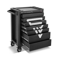 STAHLWERK työpajavaunu FALCON | Lukittava XL-työkaluvaunu | Ammattikäyttöön tarkoitettu kokoonpanovaunu, jossa on 7 laatikkoa ja kumipäällysteiset pitkäikäiset pyörät | Työkaluvaunu teollisuuteen, kauppaan, työpajoihin ja tee-se-itse-tekemiseen.