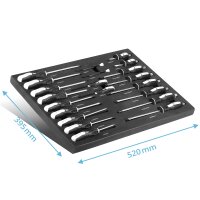 STAHLWERK Skruetrækkersæt med 21 dele PH og SL i skumindsats |Inlæg til værkstedsvogn | Værktøj af høj kvalitet i indsats til værktøjsvogn |Perfekt organisering på værkstedet