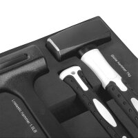 STAHLWERK Professionelt værktøjssæt med 11 dele og skumindsats til værktøjsvogn | Værktøj af høj kvalitet i værktøjsvognindsats | Inklusive tænger, hamre og mejsler