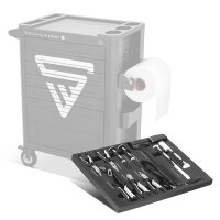 STAHLWERK Professionelt værktøjssæt med 11 dele og skumindsats til værktøjsvogn | Værktøj af høj kvalitet i værktøjsvognindsats | Inklusive tænger, hamre og mejsler