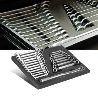 STAHLWERK Nøglesæt med 21 dele og skumindsats | Til værkstedsvogn | Moment- og ringnøglesæt | Inklusive skråtstillet gaffelnøgle | Indsats til værktøjsvogn