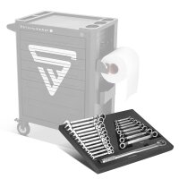 STAHLWERK Nøglesæt med 21 dele og skumindsats | Til værkstedsvogn | Moment- og ringnøglesæt | Inklusive skråtstillet gaffelnøgle | Indsats til værktøjsvogn