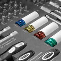 186-częściowy zestaw kluczy nasadowych i bitów STAHLWERK we wkładce do wózka warsztatowego | Wysokiej jakości narzędzie CrV | Grzechotka 3/8", 1/2" i 1/4", zestaw kluczy nasadowych i bitów | Z kluczem dynamometrycznym 20-210 Nm