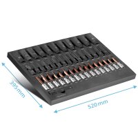 STAHLWERK Topnøglesæt med 43 dele i skumindsats til værkstedsvogn | Højkvalitets sekskantnøgle indvendigt og udvendigt med 1/2" topstykke | Høj vridningsbelastning | Alle almindelige størrelser