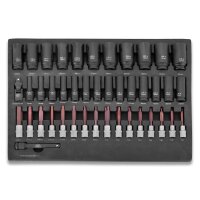 STAHLWERK Topnøglesæt med 43 dele i skumindsats til værkstedsvogn | Højkvalitets sekskantnøgle indvendigt og udvendigt med 1/2" topstykke | Høj vridningsbelastning | Alle almindelige størrelser