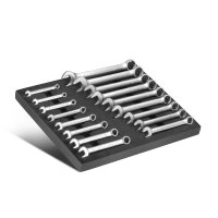 STAHLWERK Nøglesæt med 17 dele og skumindsats | Til værkstedsvogne | Kombinations- og gaffelnøglesæt | Alle standardstørrelser | Praktisk indsats til værktøjsvogne