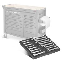 STAHLWERK Nøglesæt med 17 dele og skumindsats | Til værkstedsvogne | Kombinations- og gaffelnøglesæt | Alle standardstørrelser | Praktisk indsats til værktøjsvogne