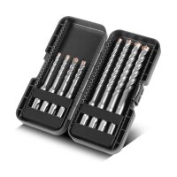 STAHLWERK SDS-Plus poranterät 8-osainen sarja laatikolla | Halkaisija 5-12 mm | Ristikkäisleikkausreuna ja kaksoiskierre | Pituudet 110-160 mm | Muurausporanterät ja betoniporanterät