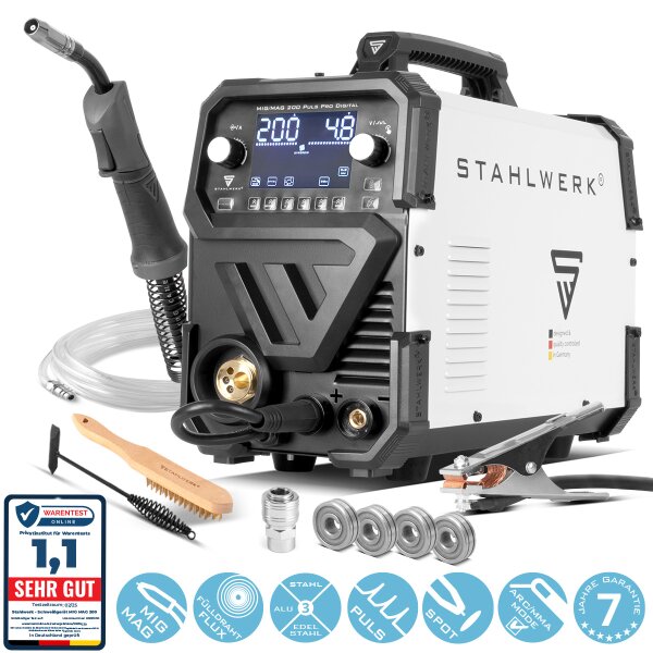 B-Ware: Schutzgas-Schweißgerät MIG MAG 200 Spot Puls Pro Digital IGBT 200 A