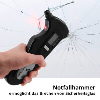 STAHLWERK 5-in-1 rengaspaineen mittari LED-valolla | digitaalinen ilmanpainemittari | hihnaleikkuri | hätävasara | työvalo | monitoiminen ilmanpainemittari autoihin, polkupyöriin, autoihin