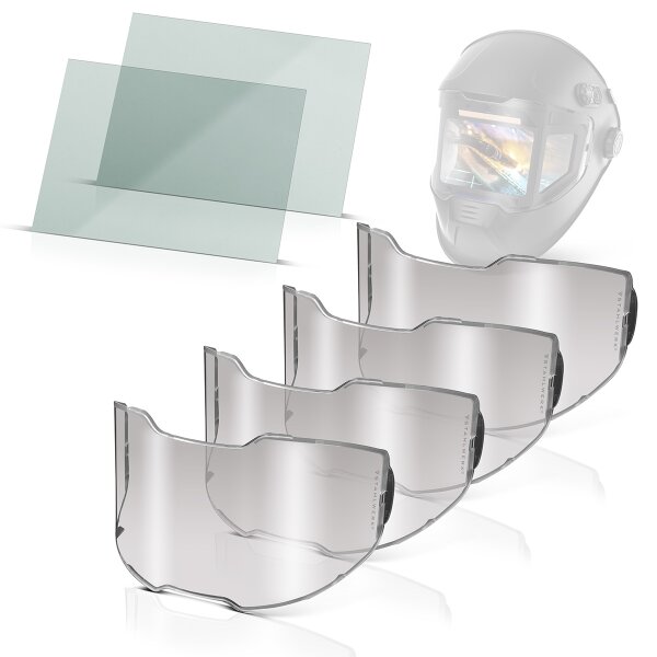 STAHLWERK Schweißhelm Ersatzscheiben 6er Set Ersatzgläser innen und außen| Schweißschutzglas | Visierglas | Schutzgläser EN ISO 16321 für Vollautomatik-Schweißhelm SPLIT