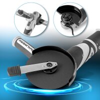 STAHLWERK Set de amoladora amoladora angular sin escobillas de 20 voltios AWS-20 ST | 0 - 7500 rpm | Batería de 4 Ah | Incl. maletín y cargador | 10 discos de amolar y lijar ? 125 mm | EPI casco de