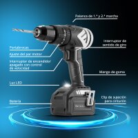 STAHLWERK Set profesional | Taladro atornillador a batería ASB-20 ST | Muñequera magnética Craftsman | Taladro de percusión 3 en 1 | Tecnología sin escobillas | Par de giro de 60 Nm | Caja de cambios