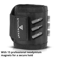 STAHLWERK ammattilaispaketti | Akkuporakone ASB-20 ST | Käsityöläisen magneettinen rannekoru | 3-in-1-iskuporakone | Harjaton tekniikka | 60 Nm vääntömomentti | 2-vaihteinen vaihteisto | Sisältää laukun, akun ja terät