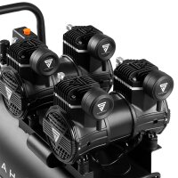 STAHLWERK Kompressor ST-510 Pro Fuldt udstyret | 10 bar | 4,34 hk | 3,2 kW | 420 l/min | 50 liters tank | Oliefri, støjsvag kompressor | Børsteløs motor | 5 meter slange | Dækpumpe | 3-vejs fordeler
