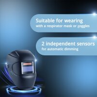 STAHLWERK ROOKIE automatisk svejsehjelm | Robust svejsehjelm | Svejseskærm | Svejsemaske | Mørklægningsfilter til automatisk dæmpning DIN 3 / 11 | Optisk klasse 1/1/1/2