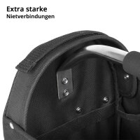 STAHLWERK Torba narzędziowa | 11 kieszeni zewnętrznych i 10 wewnętrznych | Wytrzymała torba hydrauliczna | Przenośna walizka narzędziowa | Torba montażowa z uchwytem do przenoszenia i paskiem na ramię | Wytrzymała tkanina poliestrowa