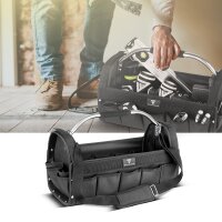 STAHLWERK Werkzeugtasche | 18 Außen- und 10 Innentaschen | Robuste Installateur-Tasche | Tragbarer Werkzeugkoffer | Montagetasche mit Tragegriff und Schultergurt | Strapazierfähiges Polyester-Gewebe